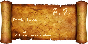 Pirk Imre névjegykártya